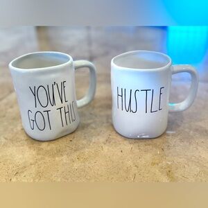 White Ceramic Dining Mugs with Motivational Text